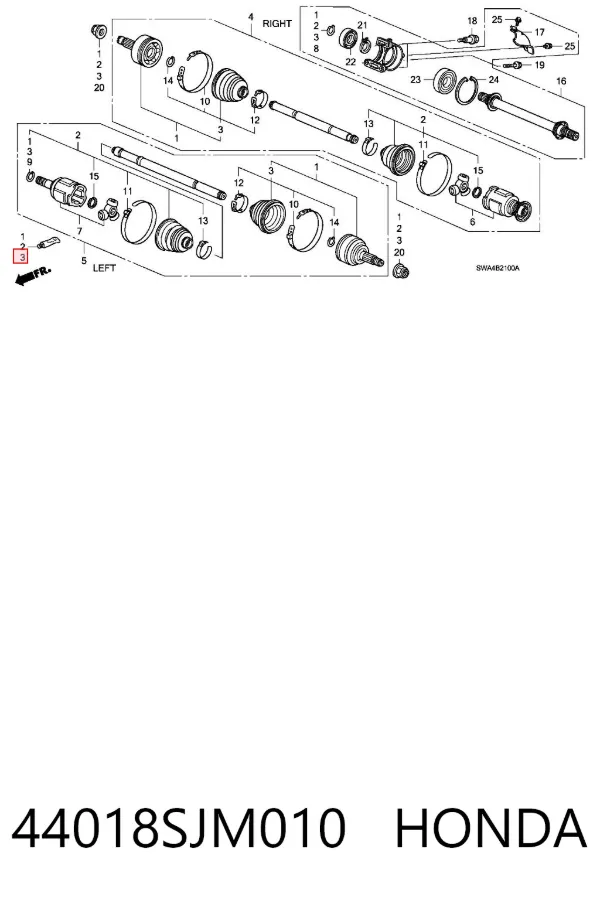 Пыльник ШРУСа наружный 44018SJM010 Honda