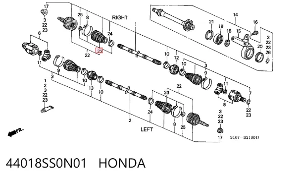 Пыльник ШРУСа наружный 44018SS0N01 Honda