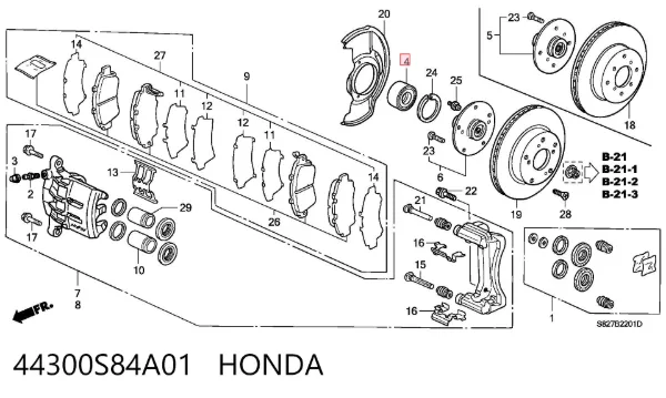 Подшипник ступицы 44300S84A01 Honda