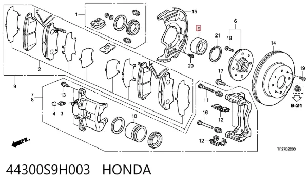 Подшипник ступицы 44300S9H003 Honda