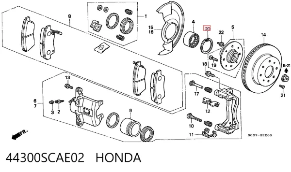 Подшипник ступицы 44300SCAE02 Honda