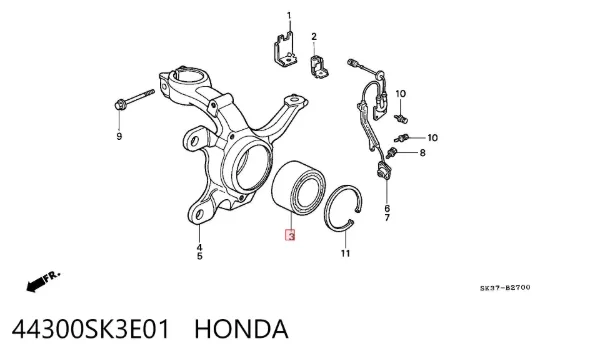 Подшипник ступицы 44300SK3E01 Honda