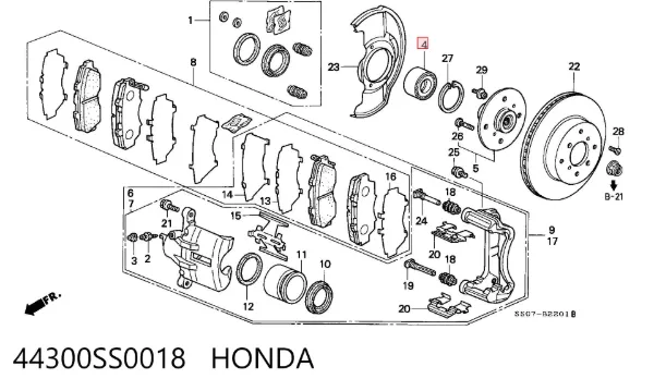 Подшипник ступицы 44300SS0018 Honda