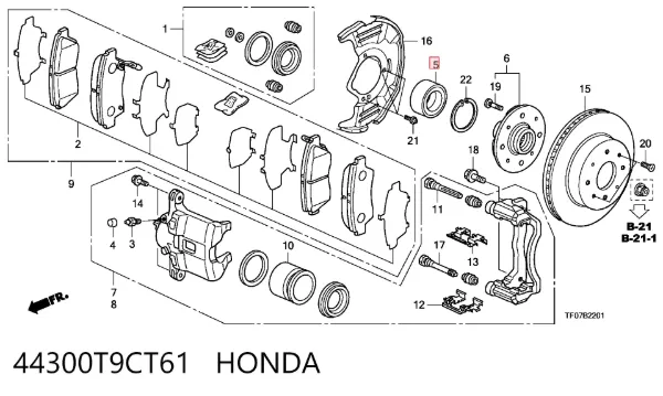 Подшипник ступицы 44300T9CT61 Honda