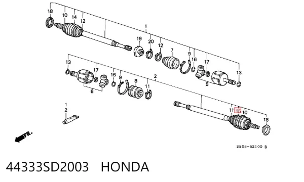 Пыльник ШРУСа наружный 44333SD2003 Honda