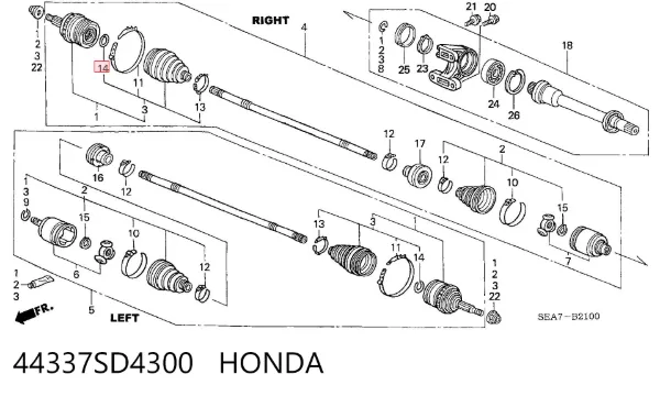  44337SD4300 Honda