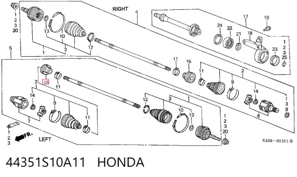 44351S10A11 Honda