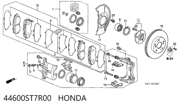 Передняя ступица 44600ST7R00 Honda