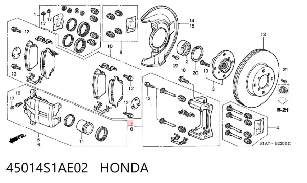 Скоба суппорта 45014S1AE02 Honda