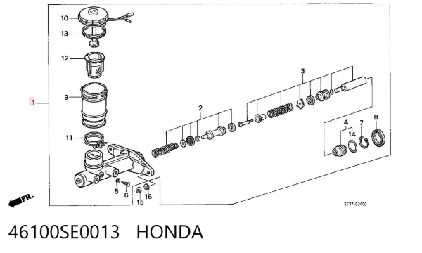 Главный тормозной цилиндр 46100SE0013 Honda