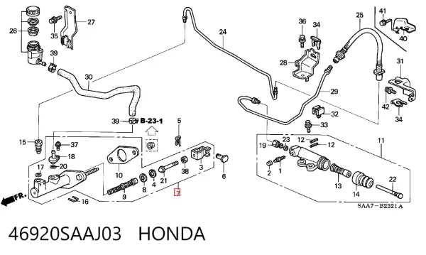 Главный цилиндр сцепления 46920SAAJ03 Honda