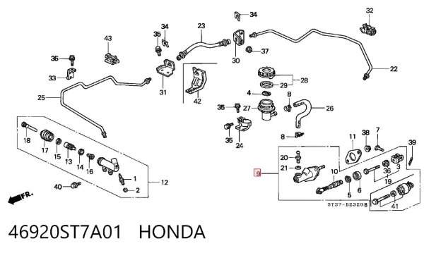 Главный цилиндр сцепления 46920ST7A01 Honda