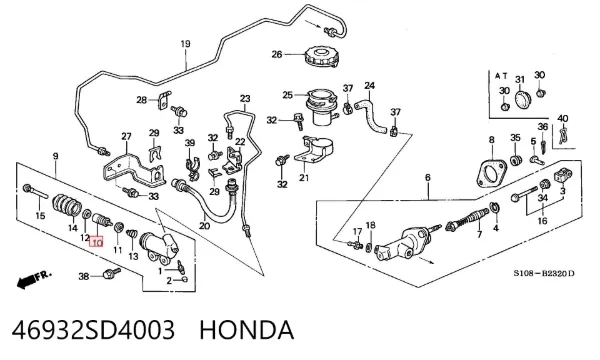 Ремкомплект рабочего цилиндра сцепления 46932SD4003 Honda
