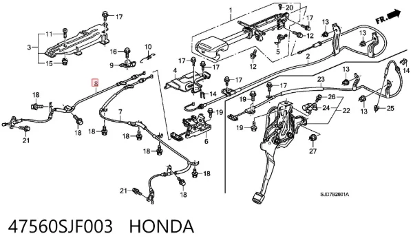 Трос ручника 47560SJF003 Honda