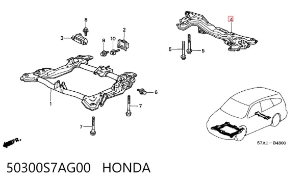 Подрамник задний Honda STREAM RN