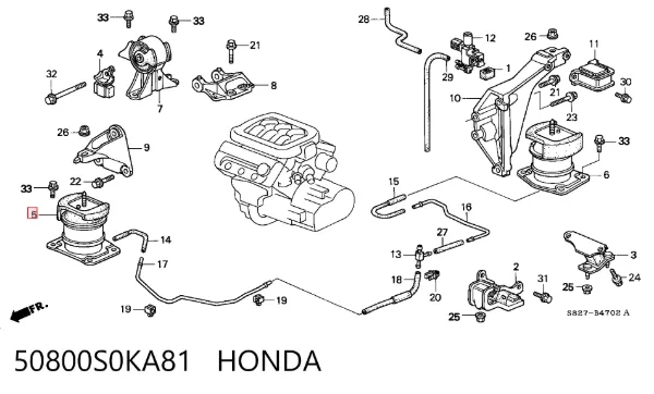 Передняя опора двигателя 50800S0KA81 Honda