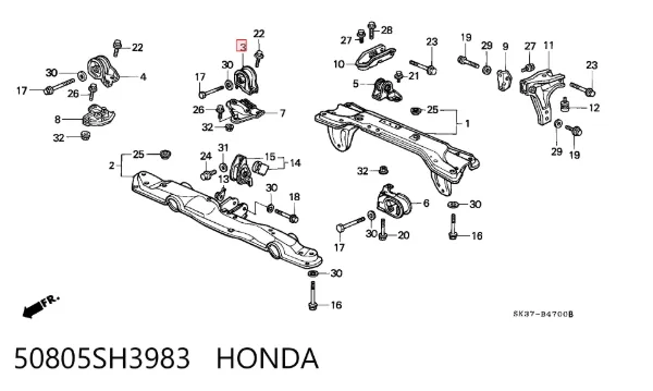 Правая подушка двигателя I54009 Japan Cars