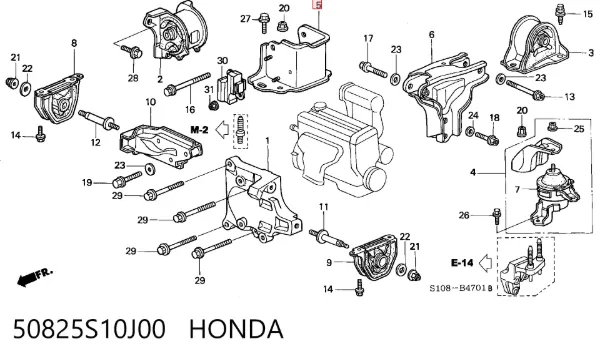  50825S10J00 Honda
