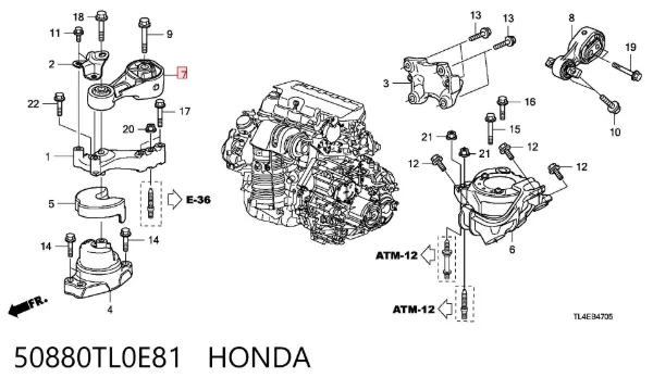  50880TL0E81 Honda