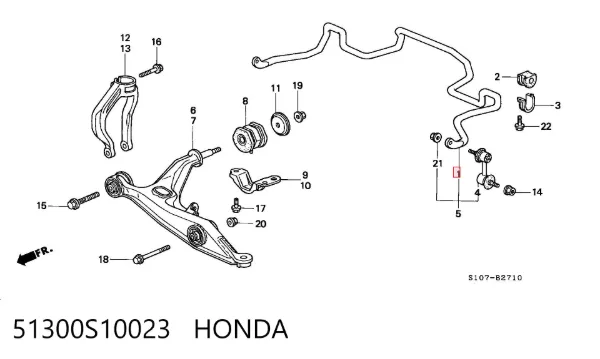 Передний стабилизатор 51300S10023 Honda
