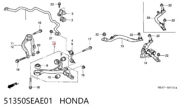 Нижний рычаг 51350SEAE01 Honda