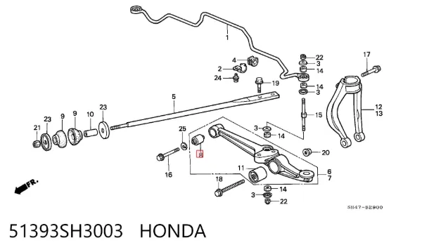 Сайлентблок переднего рычага 51393SH3003 Honda