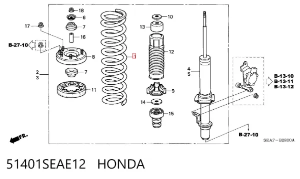 Передняя пружина 51401SEAE12 Honda