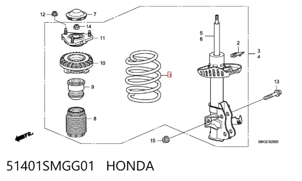 Передняя пружина 51401SMGG01 Honda