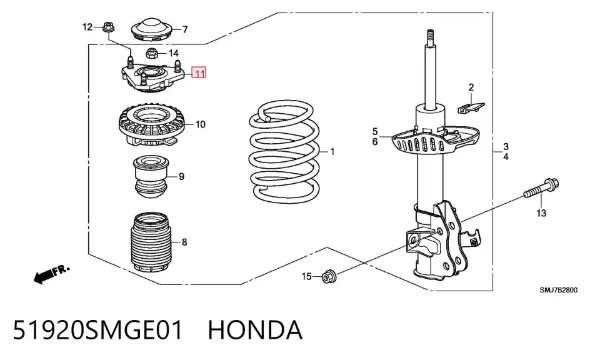 Опора переднего амортизатора 51920SMGE01 Honda