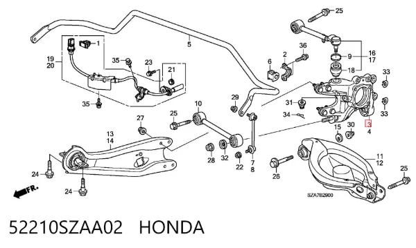 Цапфа задняя правая 52210SZAA02 Honda
