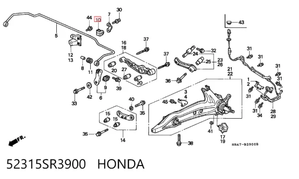 Втулка стабилизатора 52315SR3900 Honda