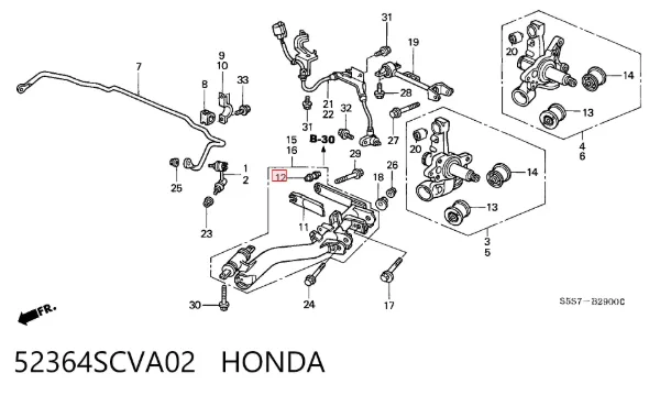 Сайлентблок заднего нижнего рычага 52364SCVA02 Honda