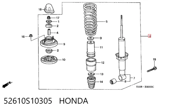 Амортизатор задний 52610S10305 Honda