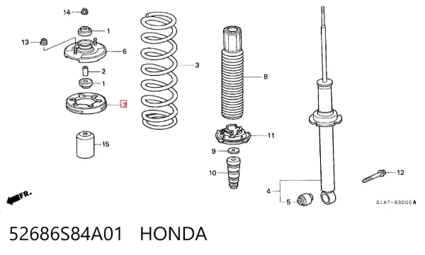 Опора амортизатора заднего 52686S84A01 Honda