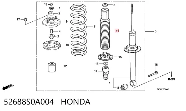 Пыльник заднего амортизатора 52688S0A004 Honda