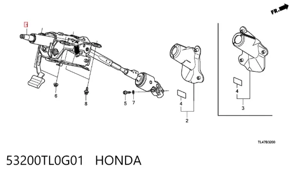Рулевая колонка 53200TL0G01 Honda