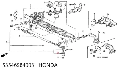 Пыльник рулевого наконечника HONDA 53546S84003