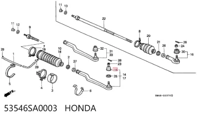 Пыльник рулевого наконечника HONDA 53546SA0003