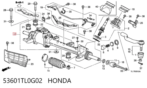Рулевая рейка 53601TL0G02 Honda