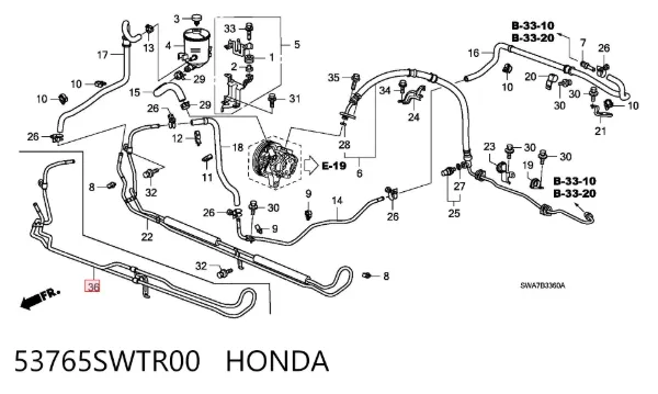 Радиатор ГУР 53765SWTR00 Honda