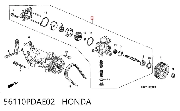 Насос ГУР 56110PDAE02 Honda