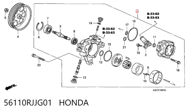 Насос ГУР 56110RJJG01 Honda
