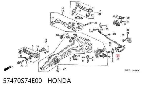 Датчик АБС задний правый 57470S74E00 Honda