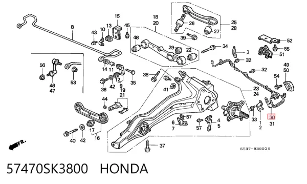 Датчик АБС задний правый 57470SK3800 Honda