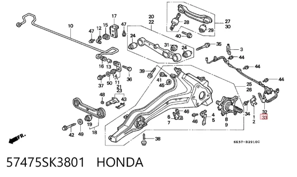 Датчик АБС задний левый 57475SK3801 Honda