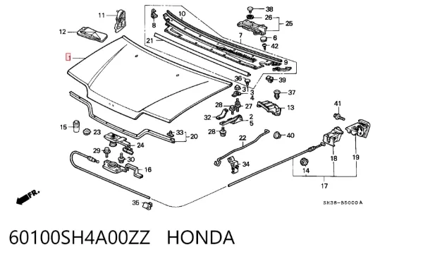 Капот 60100SH4A00ZZ Honda