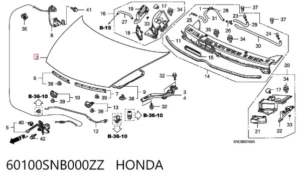 Капот 60100SNB000ZZ Honda