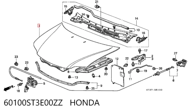 Капот Honda Civic VI