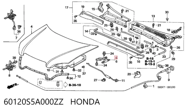 Петля капота правая 60120S5A000ZZ Honda