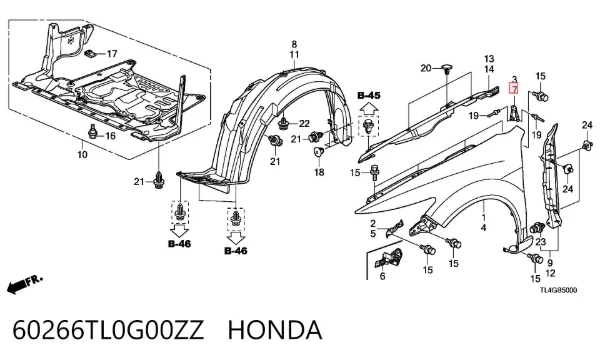  60266TL0G00ZZ Honda